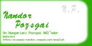 nandor pozsgai business card